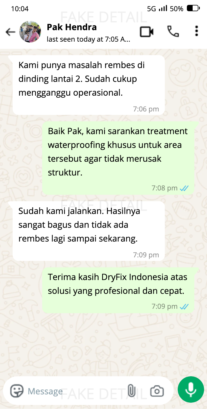 Percakapan WhatsApp dengan Pak Hendra
